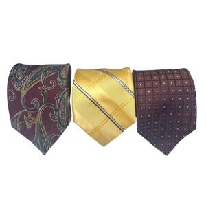 Mens Silk Tie Lot 3 Harold Powell‎ J.S.A. Bank Jones NY Paisley Striped